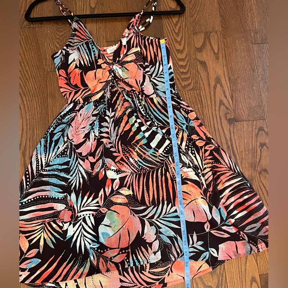 Patrons Of Peace Small Babydoll Tropical Multicolored Floral Vacation Mini Dress - Picture 12 of 14
